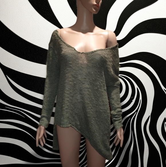 Urban Outfitters Sweaters - Urban Outfitters Green Asymmetrical Sweater